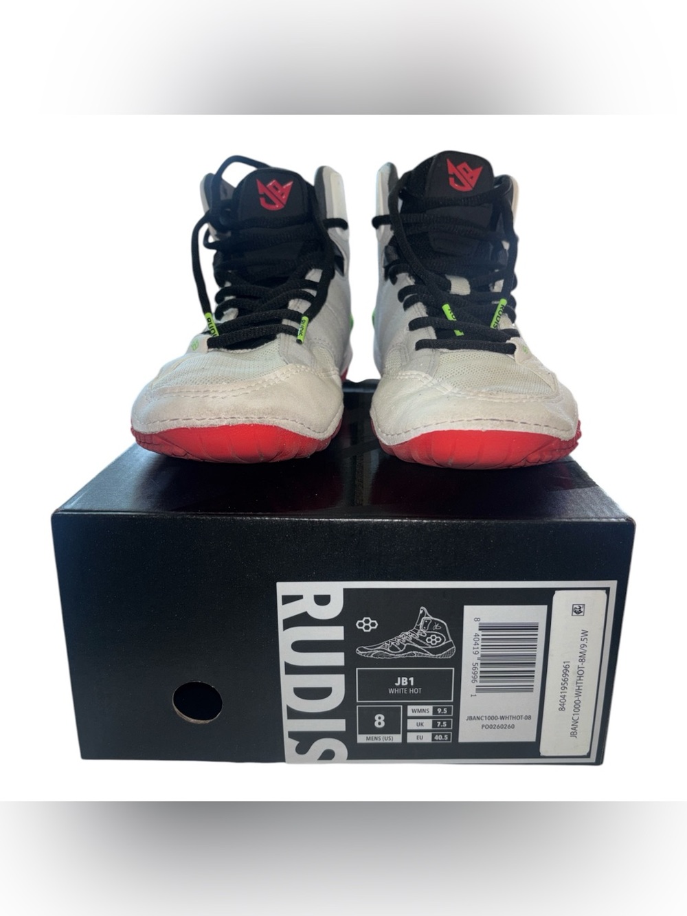 RUDIS JB1 White Hot Wrestling Shoes Men’s 8 Women’s 9.5 With Box